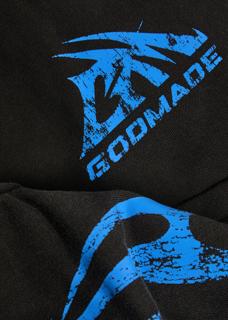 God Made Printed Straight-leg Cotton Sweatpants Black