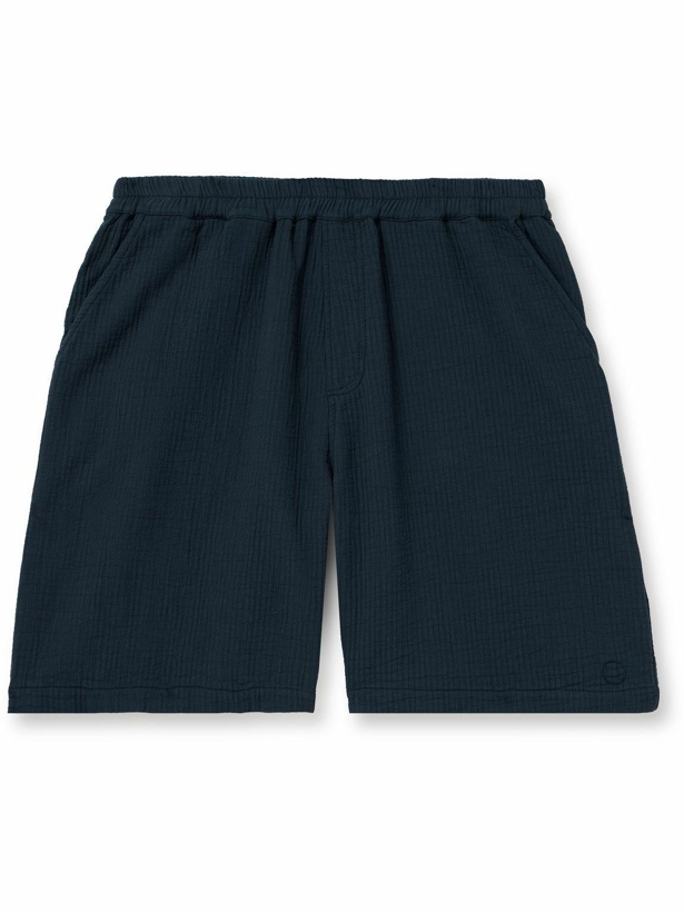Photo: Folk - Relaxed Wide-Leg Quilted Cotton Shorts - Blue