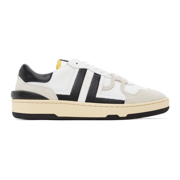 Lanvin White and Black Mesh Clay Low Sneakers Lanvin Lanvin White and Black Mesh Clay Low Sneakers Lanvin