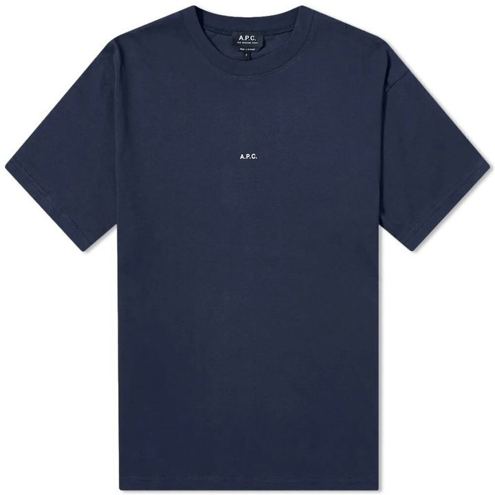 Photo: A.P.C. Men's Kyle Logo T-Shirt in Dark Navy