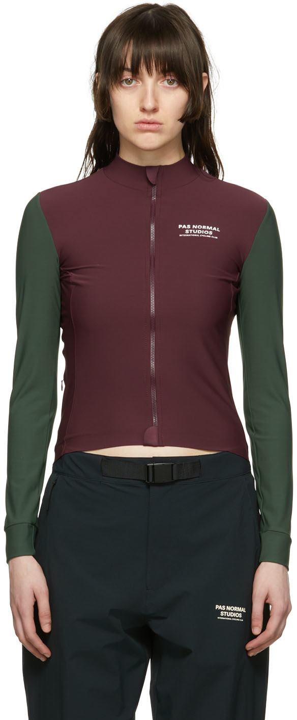 Pas Normal Studios Burgundy Nylon Sport Top
