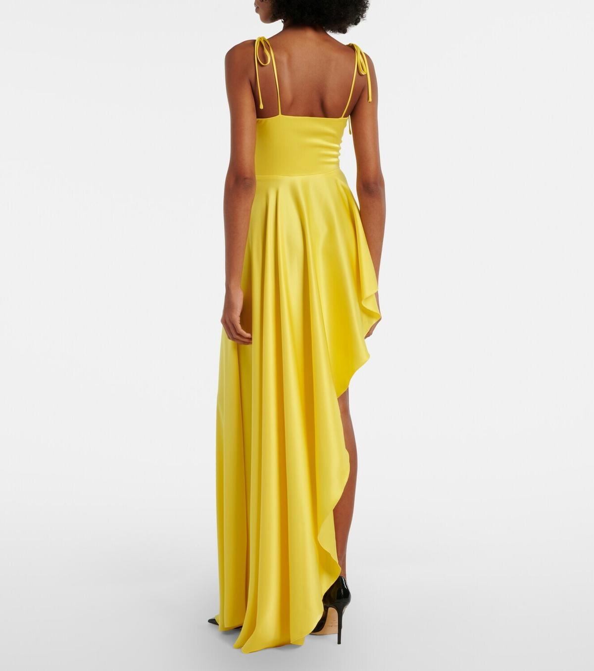 David Koma Asymmetric draped satin minidress