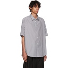 N.Hoolywood Black Striped Short Sleeve Shirt