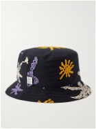 A Kind Of Guise - Embroidered Cotton-Blend Canvas Bucket Hat - Blue