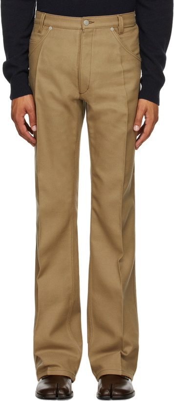 Photo: Maison Margiela Beige Wool Five-Pocket Trousers