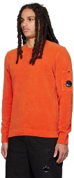 C.P. Company Orange Garment-Dyed Sweater