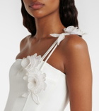 David Koma Floral-appliqué bustier dress