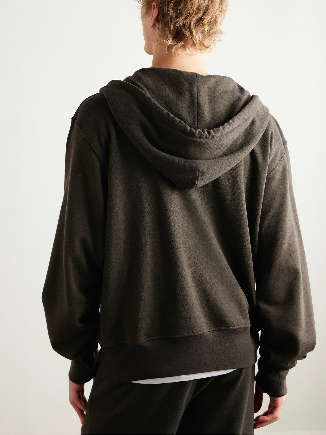 The Row - Roki Cotton and Cashmere-Blend Jersey Zip-Up Hoodie - Brown
