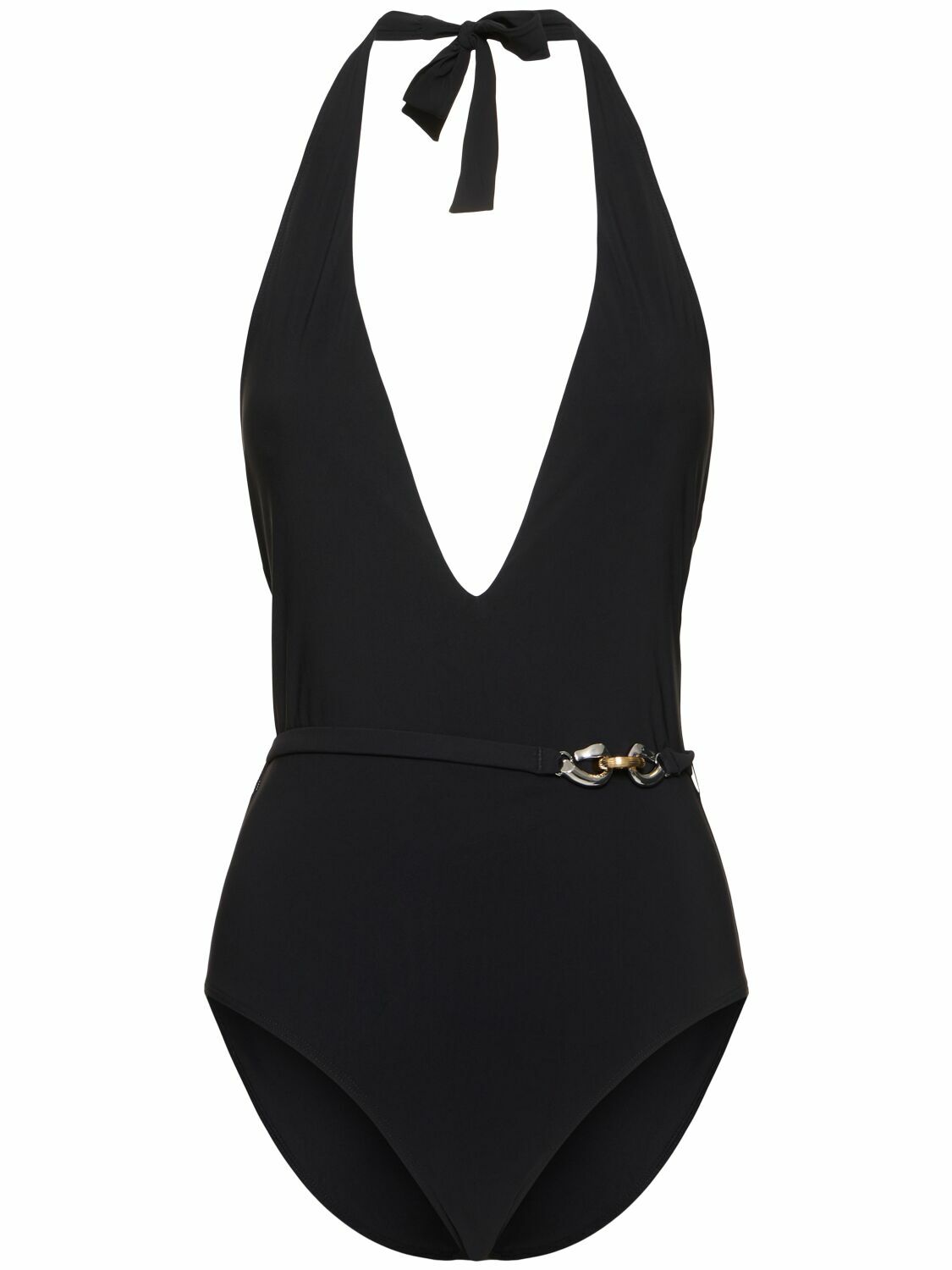 【送料&関税込】Tory Burch Nylon One Piece Swimsuit Tory Burch Miller Plunge One-Piece Black MD (Women's 8-10