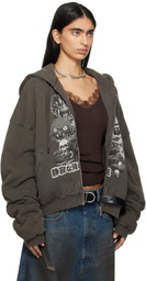 LU'U DAN Gray Wadded Hoodie