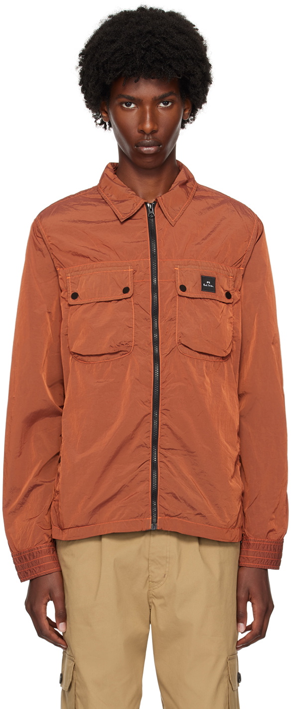 PS by Paul Smith Brown Zip-Up Jacket