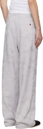 BAPE Gray Solid Camo Jacquard One Point Wide Lounge Pants