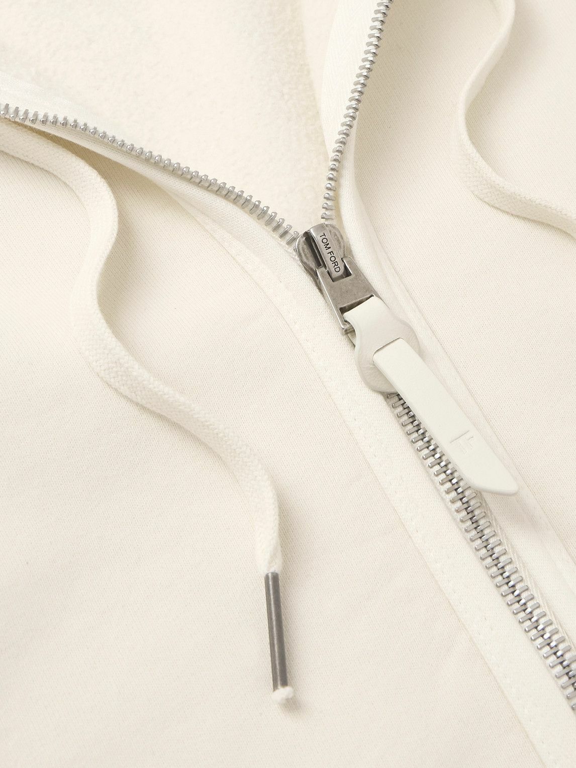 TOM FORD - Slim-Fit Cotton-Jersey Zip-Up Hoodie - Neutrals