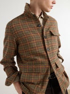 De Petrillo - Houndstooth Virgin Wool Overshirt - Brown