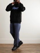 DIME - Socks Logo-Embroidered Cotton-Jersey Hoodie - Black