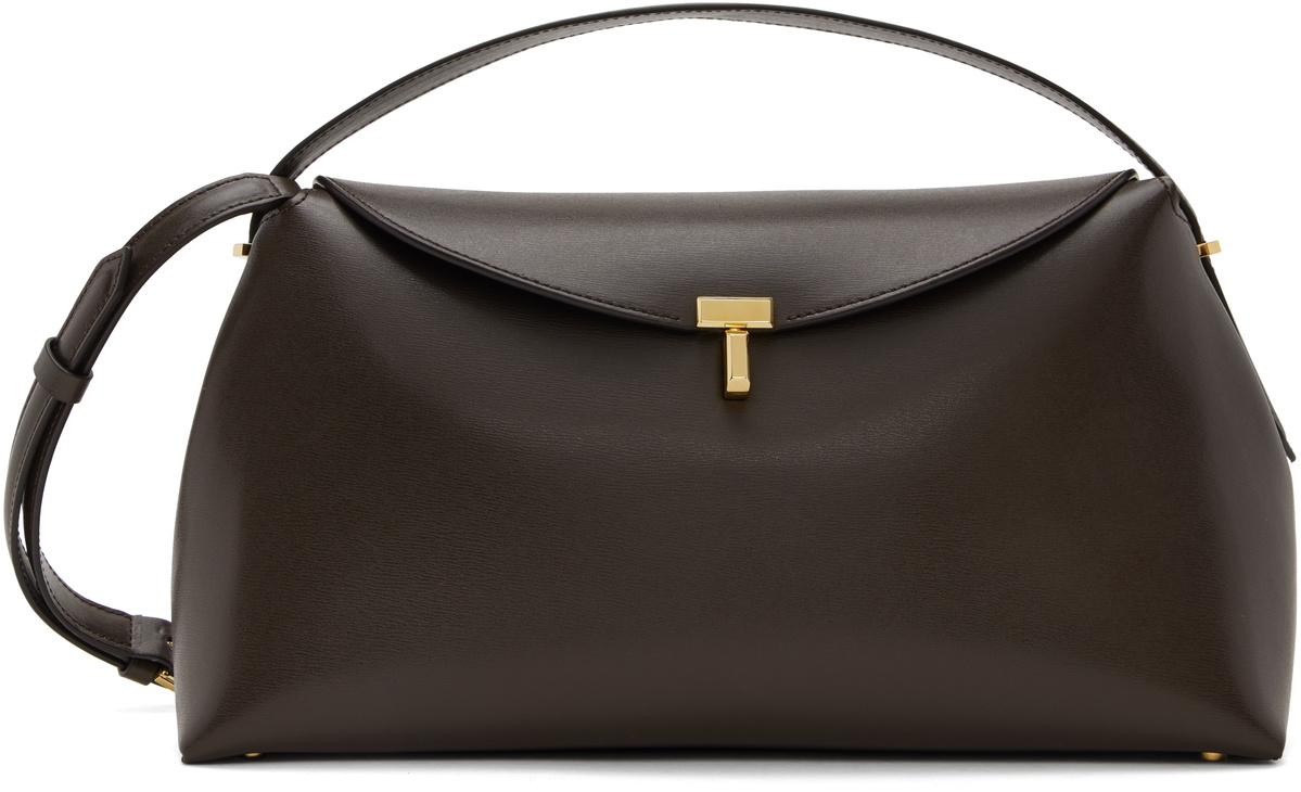 TOTEME Black T-Lock Top Handle Bag