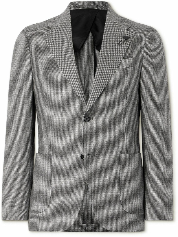 Photo: Lardini - Houndstooth Wool and Cashmere-Blend Suit Jacket - Gray