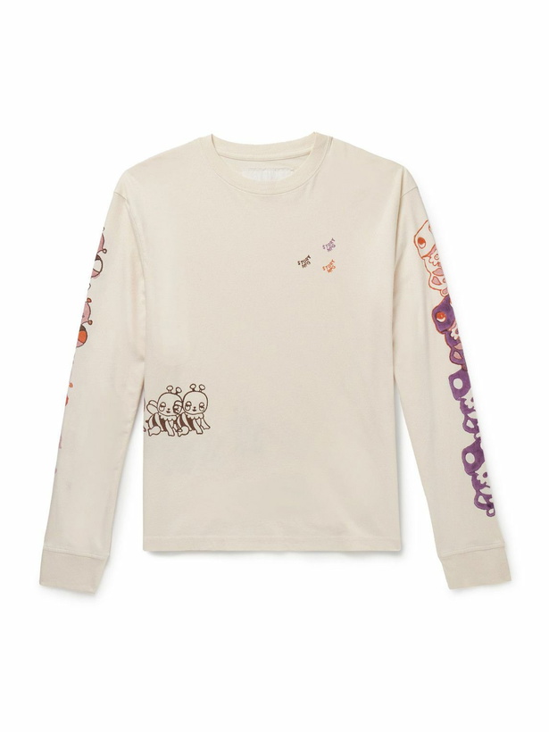 Photo: Story mfg. - Grateful Logo-Print Organic Cotton-Jersey T-Shirt - Neutrals