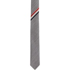 Thom Browne Grey Wool Classic RWB Tie