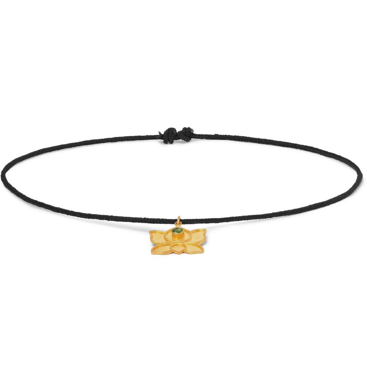 MONTROI - Crystal, Gold and Silk-Cord Bracelet - Black