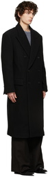 Recto Black Heavy Wool Coat