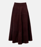 Nour Hammour Opera leather midi skirt