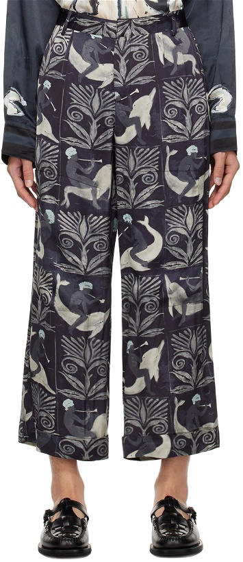 Photo: COMMAS Navy Printed Trousers