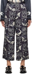 COMMAS Navy Printed Trousers