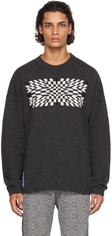Photo: MCQ Grey Wool Logo Sweatshirt