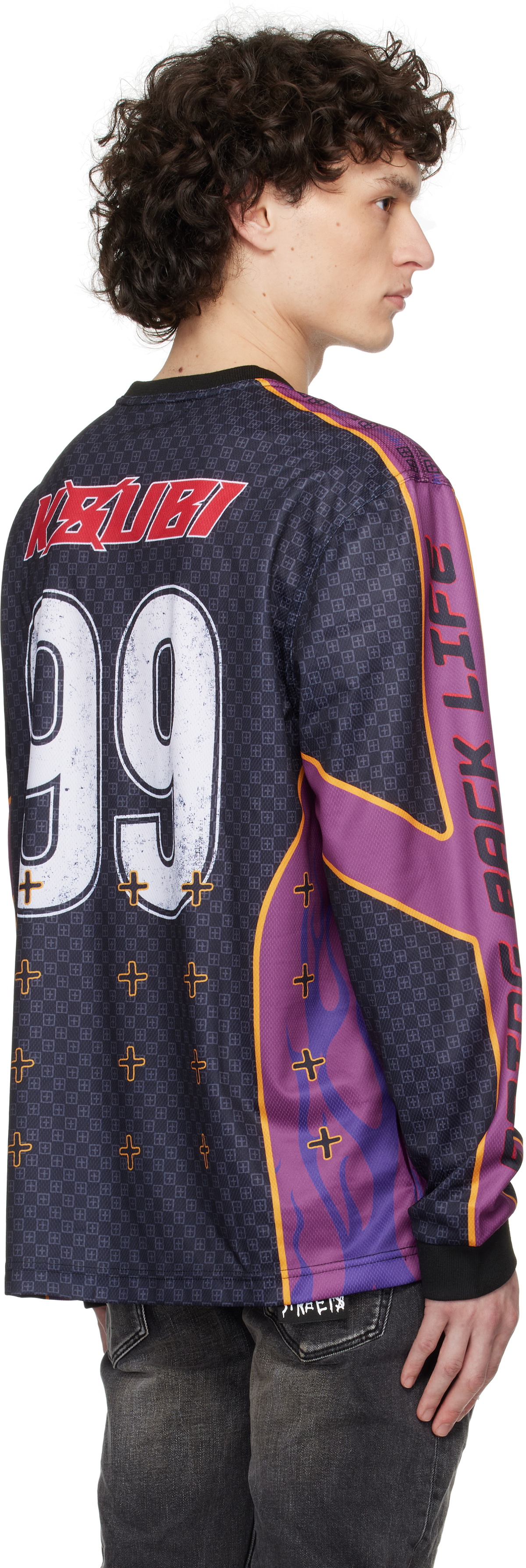 Ksubi Black & Purple Stinger LS Moto Jersey Ksubi