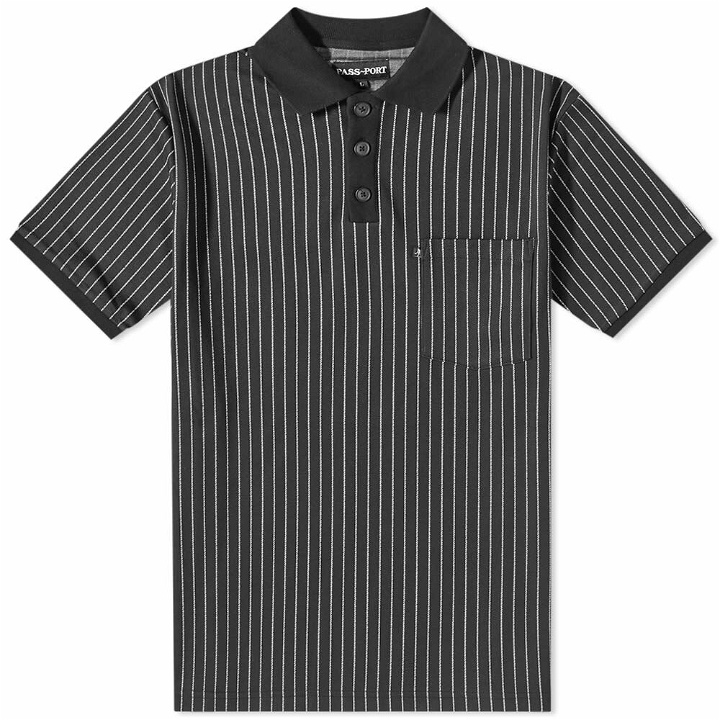Photo: Pass~Port Men's Stripe Polo Shirt in Black