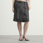 Peachy Den Women's Estelle Midi Skirt in Greyscale
