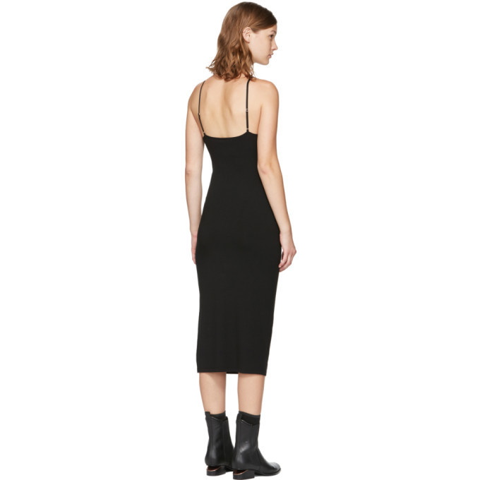 CAMISOLE DRESS WITH GATHERING - Black