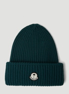Logo Patch Beanie Hat in Green
