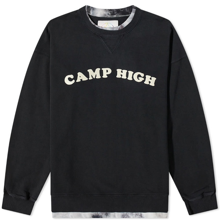 Photo: Camp High Men's Spy Dye Crew Sweat in Vintage Black