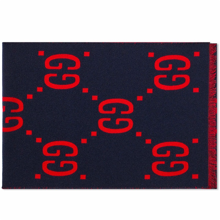 Photo: Gucci Men's GG Jaquard Scarf in Midnight