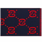 Gucci Men's GG Jaquard Scarf in Midnight