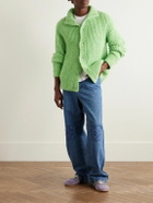 God's True Cashmere - Cloud Ribbed Cashmere Cardigan - Green