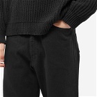 Auralee Men's Selvedge Light Denim Pants in Black