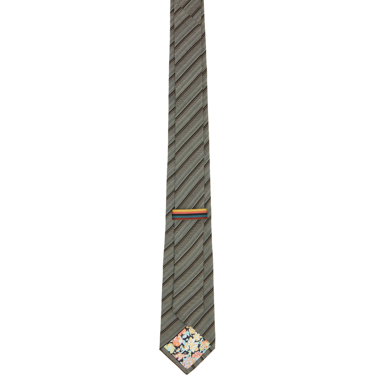 Paul Smith Gray Diagonal Stripe Tie