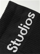 Acne Studios - Logo-Jacquard Cotton-Blend Socks - Black