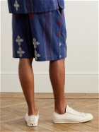 Kardo - Kobe Embroidered Striped Cotton Shorts - Blue