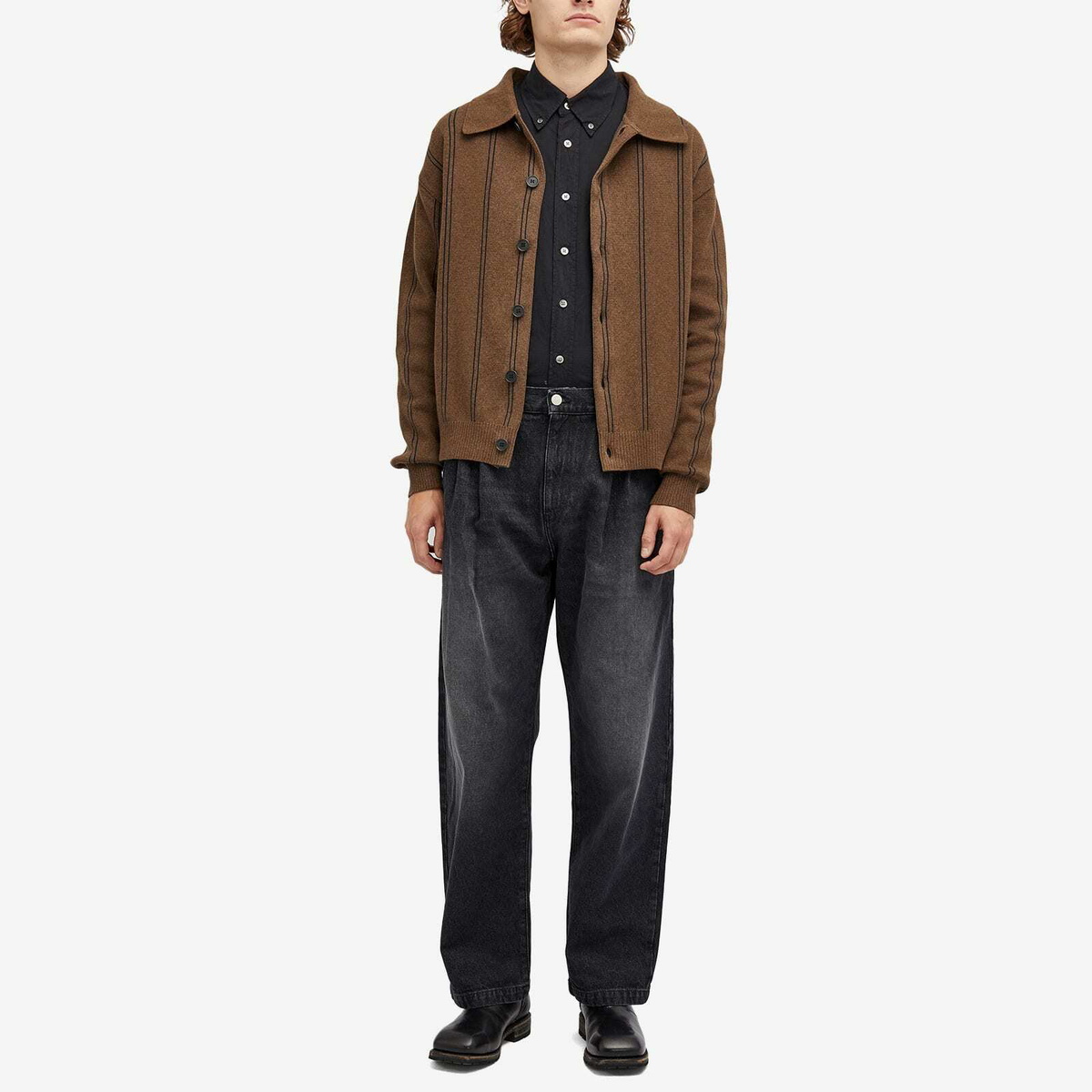 mfpen Men's Big Jeans in Faded Black mfpen
