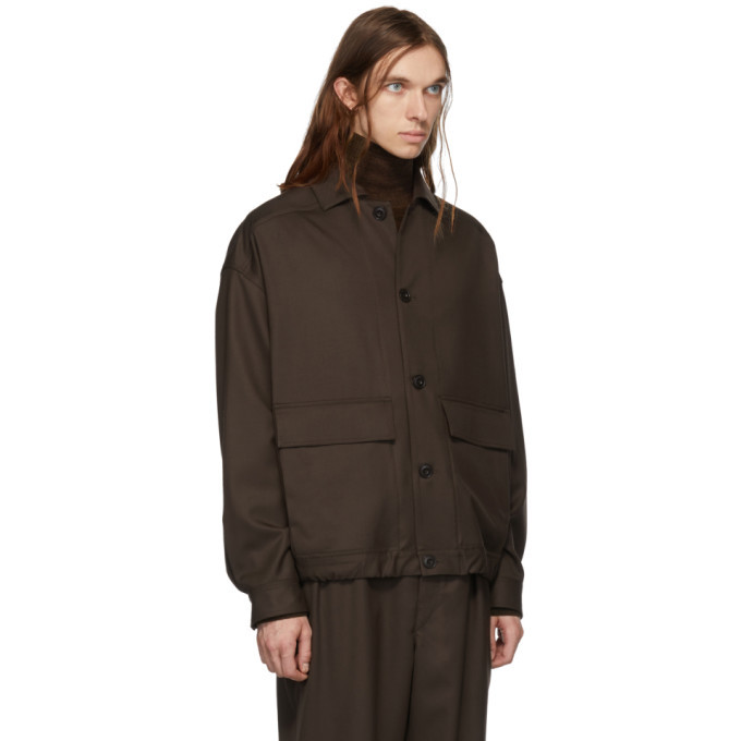ジャケット・アウター 19aw Lemaire Oversized Blouson Jacket Lemaire Brown Wool Oversized Blouson Jacket Lemaire