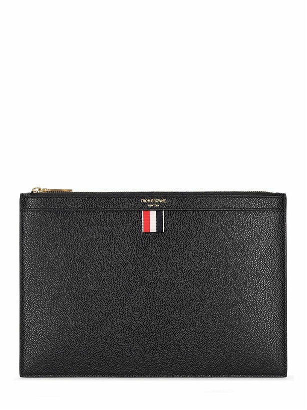 Photo: THOM BROWNE - Small Pebbled Leather Zip Pouch