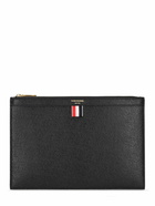 THOM BROWNE - Small Pebbled Leather Zip Pouch