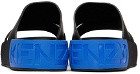 Kenzo Black & Blue Kenzoyama Leather Sandals