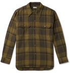 Camoshita - Checked Brushed Wool-Flannel Overshirt - Green