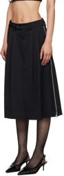VAQUERA Black Zipper Midi Skirt