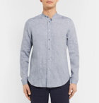 Boglioli - Grandad-Collar Mélange Linen Shirt - Men - Gray